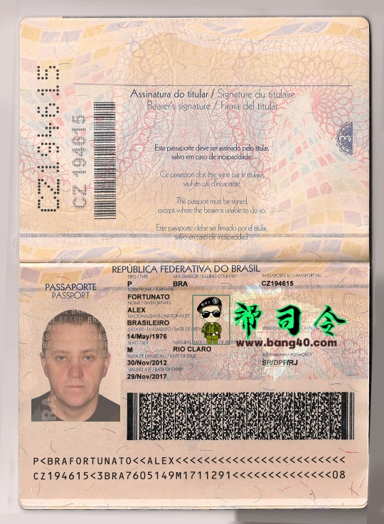 巴西护照 PSD 模板 V2