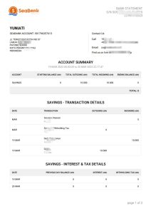 印度尼西亚海岸银行声明 Word 和 Pf 模板Indonesia Seabank Statement Word And Pdf Template-帮司令
