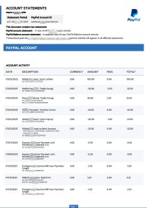 Paypal 帐户报表 Word 和 PDF 模板Paypal Account Statement Word And PDF Template-帮司令