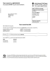 伦敦市政税单模板London Council Tax Bill Template-帮司令