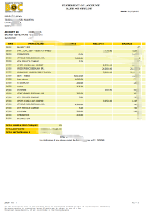 斯里兰卡锡兰银行银行对账单模板Sri Lanka Bank Of Ceylon Bank Statement Template-帮司令
