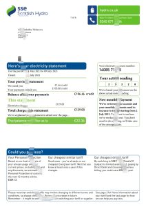 英国苏格兰水电费账单模板UK Scottish Hydro Utility Bill Template-帮司令