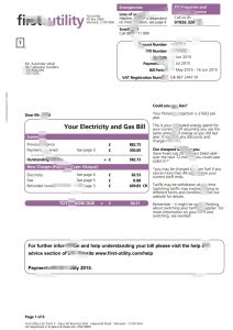 英国第一公用事业公司水电费账单模板(共计6页，只展示首页)UK First Utility Utility Bill Template-帮司令