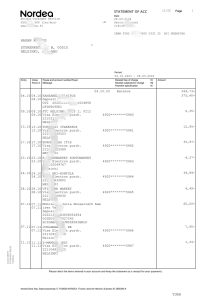 芬兰 Nordea 银行对帐单 Word 和 PDf 模板(共计6页只展示首页)Finland Nordea Bank Statement Word And Pdf Template-帮司令