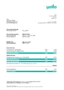 瑞士电信公司发票模板Swiss Telecommunications Company Invoice Template-帮司令
