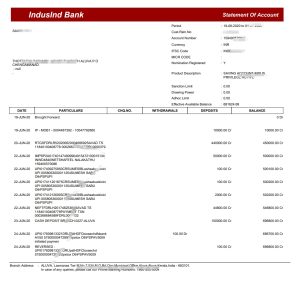 Indusind 银行对帐单 Word 和 PDF 模板Indusind Bank Statement Word And PDF Template-帮司令