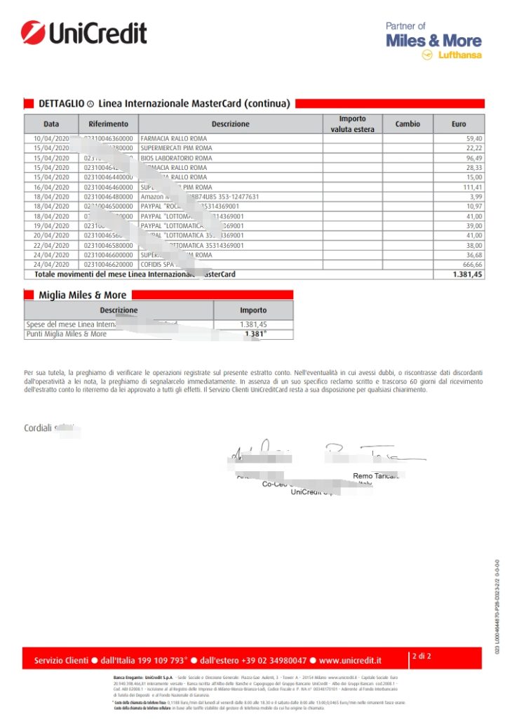 图片[2]-意大利 UniCredit 帐户对帐单 Word 和 PDF 格式