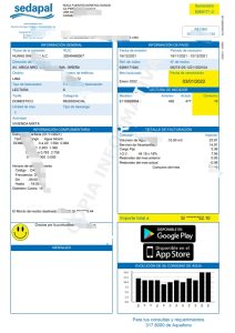 秘鲁 Sedapal La Atarjea 水费账单模板（Word 和 PDF 格式）Peru Sedapal La Atarjea water utility bill template in Word and PDF format-帮司令