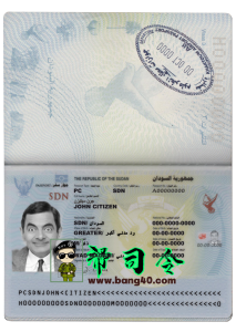 苏丹护照 PSD 模板Sudan passport PSD Template-帮司令