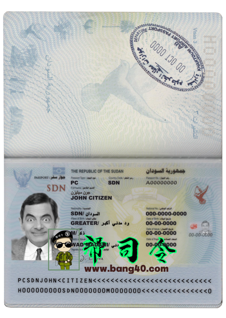 苏丹护照 PSD 模板