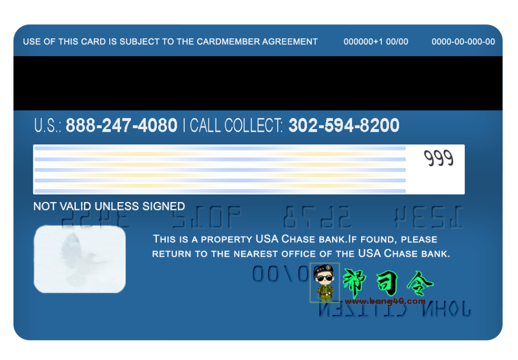 图片[2]-美国大通银行 Visa 借记卡 psd 模板