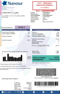 智利水费账单Word和PDF模板Chile Water Utility Bill Word And PDF Template-帮司令