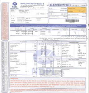 印度 NDPL 公用事业账单 Psd 模板India NDPL Utility Bill Psd Template-帮司令