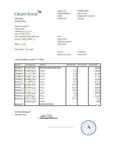 瑞士信贷银行对账单模板Switzerland Credit Suisse Bank statement Template-帮司令