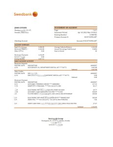 瑞典 Swedbank 银行对账单模板Sweden Swedbank bank statement template in Word and PDF format-帮司令