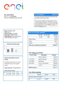 巴西 ENEL 电力账单模板（Word 和 PDF 格式）Brazil ENEL electricity utility bill template in Word and PDF format-帮司令