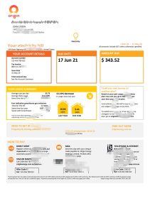 澳大利亚新南威尔士州 (NSW) Origin 电费账单模板Australia New South Wales (NSW) Origin electricity utility bill template-帮司令