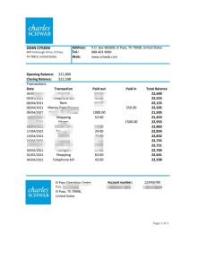 美国 Charles Schwab & Co 银行对账单模板USA Charles Schwab & Co bank statement Template-帮司令