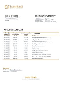 蒙古 Transbank 银行对账单模板（Word 和 PDF 格式）Mongolia Transbank bank statement template in Word and PDF format-帮司令