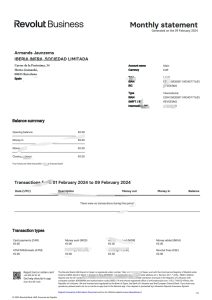 西班牙 Revolut 商业报表模板Spain Revolut Business statement template-帮司令