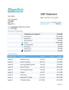 Word 和 PDF 格式的英国 Revolut 银行对账单模板United Kingdom Revolut bank statement template in Word and PDF format-帮司令