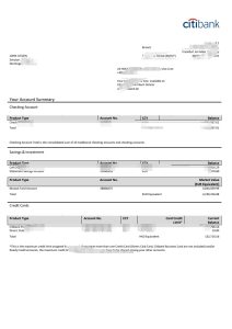 德国花旗银行银行账户对账单模板Germany Citibank bank account statement template-帮司令