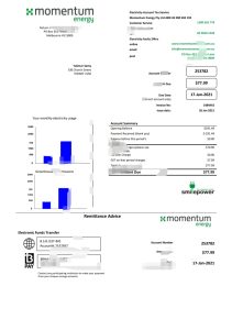 澳大利亚 Momentum Energy 公用事业账单模板（Word 和 PDF 格式）Australia Momentum Energy utility bill template in Word and PDF format-帮司令