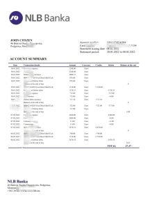 黑山 NLB 银行对账单模板，Word 和 PDF 格式Montenegro NLB bank statement template, Word and PDF format-帮司令