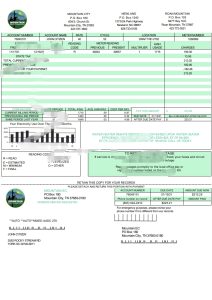 美国田纳西州山地电力合作社 MEC 公用事业账单模板USA Tennessee Mountain Electric Cooperative Inc. MEC utility bill template-帮司令