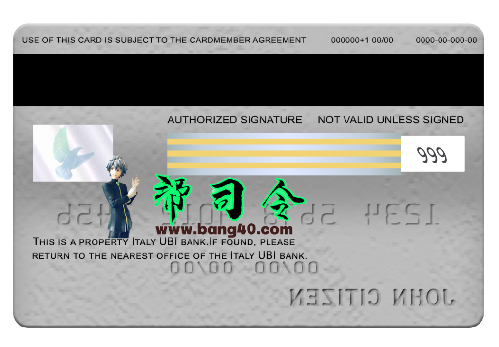 图片[2]-意大利 UBI 银行 Visa 白金卡模板（PSD 格式）