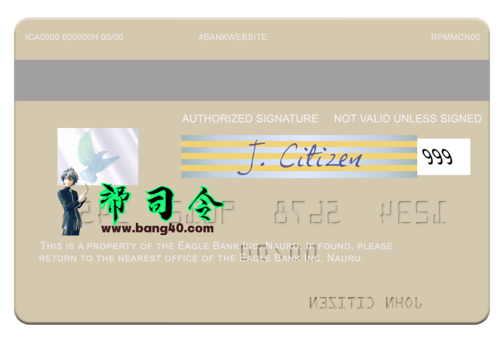 图片[2]-瑙鲁鹰银行有限公司 Visa 借记卡 PSD 模板