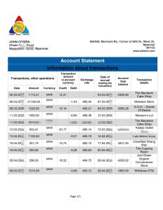 缅甸 Innwa 银行对账单模板Myanmar Innwa bank statement template-帮司令