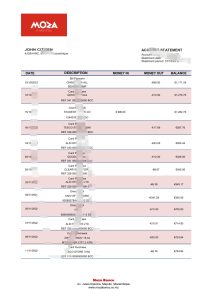 莫桑比克 Moza 银行对账单模板Mozambique Moza bank statement template-帮司令
