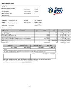 （印度尼西亚）印尼银行账单pdf模板Indonesia BTN Bank Statement-帮司令