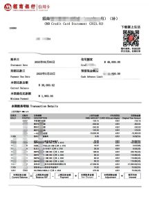 中国招商银行信用卡账单pdf模板China CMB Credit Card Statement-帮司令