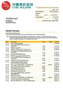 中国CTBC HOLDING台湾信托金控银行pdf账单（总计5页只展示首页）Taiwan Bank Statement-帮司令