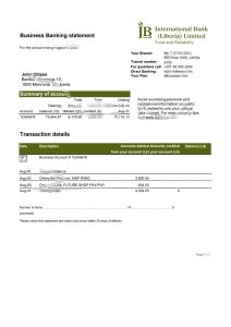 利比里亚 IB 国际银行地址证明声明模板Liberia IB International Bank proof of address statement template-帮司令