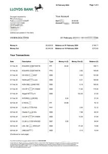 劳埃德银行对账单模板（Word 和 PDF 格式）（版本 2024）Lloyds Bank Statement Template in word And PDF Format (version2024)-帮司令