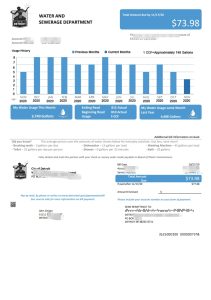 美国俄亥俄州底特律市水费账单模板（Word 和 PDF 格式）USA Ohio City of Detroit water utility bill template in Word and PDF format-帮司令
