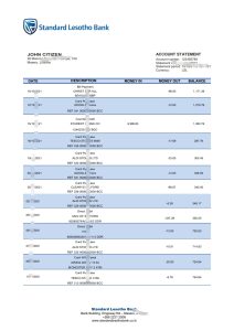 莱索托 标准莱索托银行对账单Lesotho Standard Lesotho Bank statement-帮司令