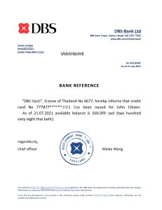 泰国星展银行对账单简易填写模板Thailand DBS bank statement easy to fill template-帮司令
