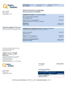 加拿大水电公司魁北克水电费账单模板（Word 和 PDF 格式）Canada Hydro-Québec utility bill template in Word and PDF format-帮司令