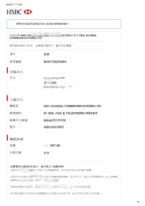 中国香港汇丰银行缴费账单pdf模板Hong Kong HSBC payment Bill-帮司令