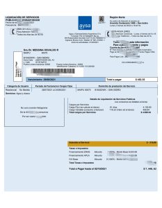 阿根廷水费账单模板 Aysa 为 Word 和 PDF 格式Argentina water utility bill template Aysa in Word and PDF format-帮司令