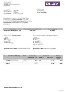 波兰 Play 公用事业账单模板（Word 和 PDF 格式）Poland Play Utility Bill Template In Word And PDF Format-帮司令