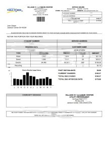 美国俄亥俄州杰克逊中心村公共电力水电费账单模板USA Ohio Village of Jackson Center Public Power utility bill template-帮司令