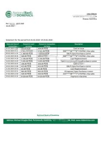 多米尼克多米尼克国家银行银行对账单模板Dominica National Bank of Dominica bank statement template-帮司令