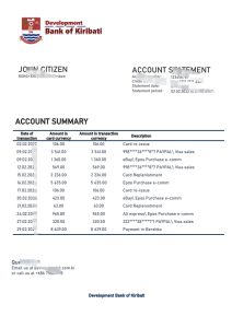 基里巴斯开发银行基里巴斯银行对账单模板（Word 和 PDF 格式）Kiribati Development Bank of Kiribati bank statement template in Word and PDF-帮司令