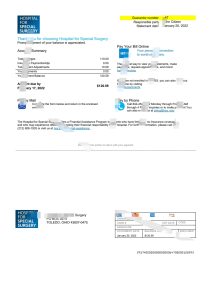 美国俄亥俄州特殊外科医院水电费账单模板USA Ohio Hospital For Special Surgery utility bill template-帮司令