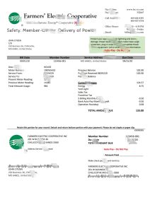美国俄亥俄州农民电力合作社公用事业账单模板USA Ohio Farmers Electric Cooperative utility bill template-帮司令